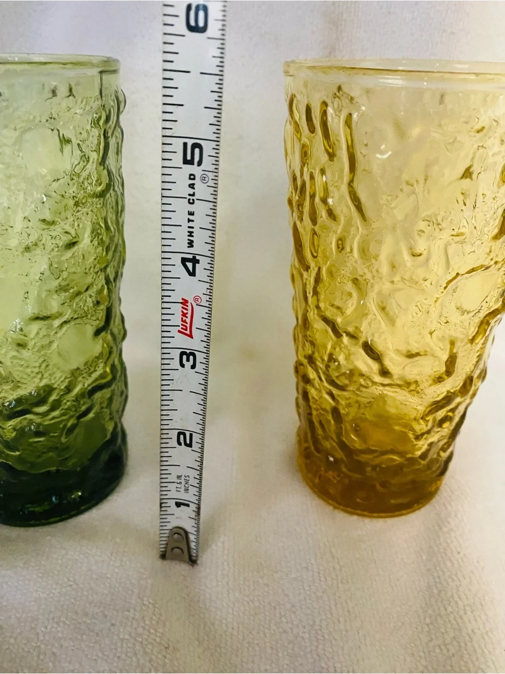 VNTG Anchor Hocking “Lido/Milano” Crinkle Textured Glass Tumblers -Set of 2-
